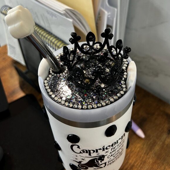 Rhinestone Crown Topper that fit Stanley x Love Shack Fancy Tumbler Lids - Picture 5 of 14